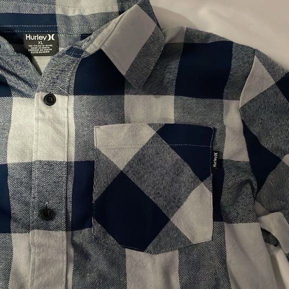 Hurley blue/light blue button flannel shirt - Picture 3 of 7